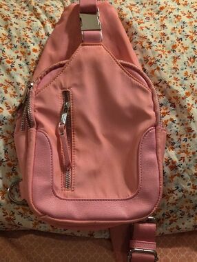 Madden Girl Brooke Pink Nylon Women’s Sling Bag - Lightweight Everyday Carry